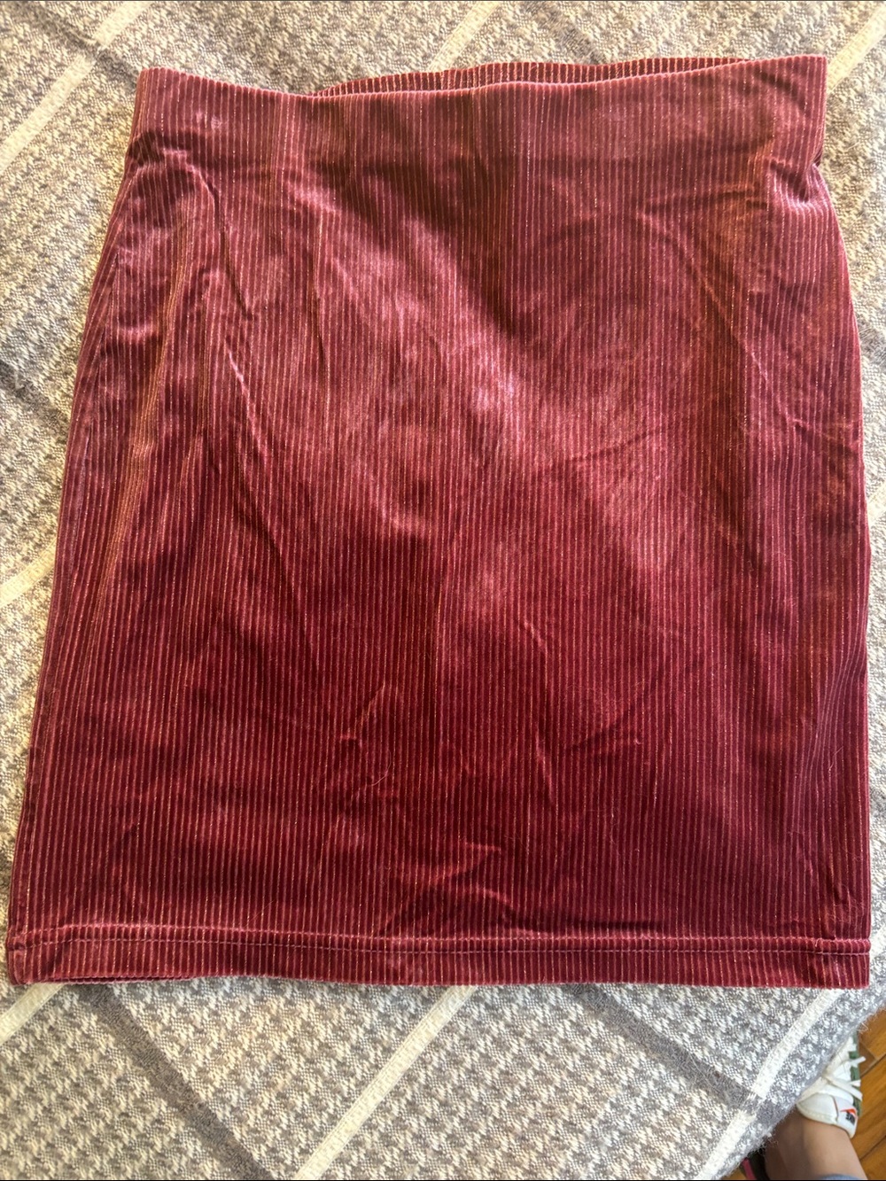 Forever 21 Ribbed Velvet Pencil Skirt - Wine